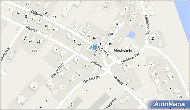 Mechelinki, Szkolna, 60, mapa Mechelinki