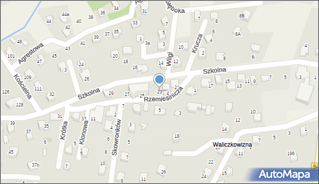 Meszna, Szkolna, 23, mapa Meszna