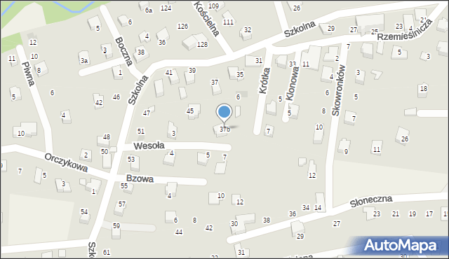Meszna, Szkolna, 37b, mapa Meszna