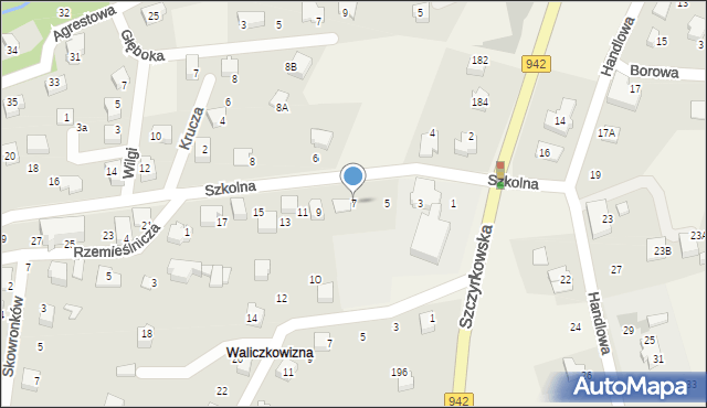 Meszna, Szkolna, 7, mapa Meszna