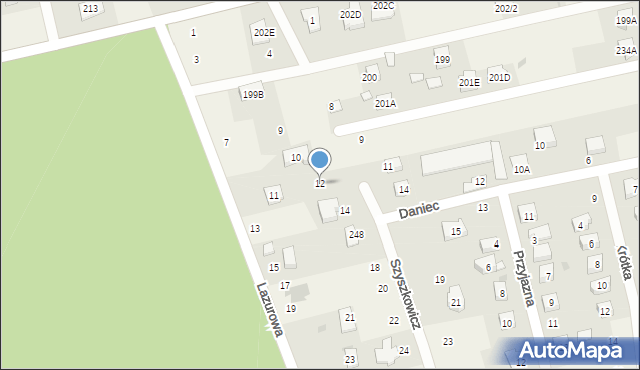 Mętów, Szyszkowicz Eleonory, 12, mapa Mętów