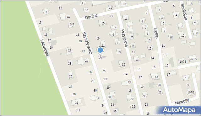 Mętów, Szyszkowicz Eleonory, 23, mapa Mętów