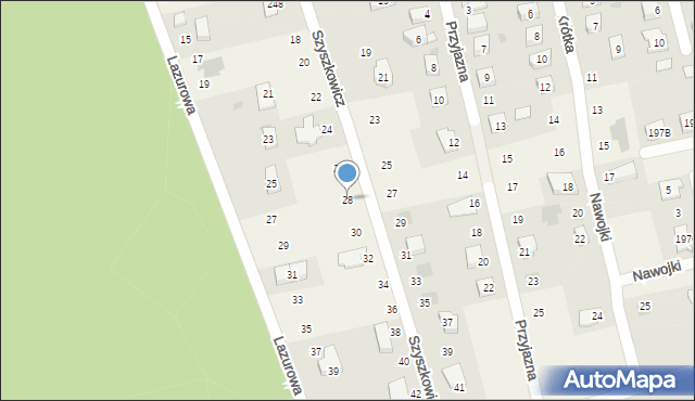 Mętów, Szyszkowicz Eleonory, 28, mapa Mętów