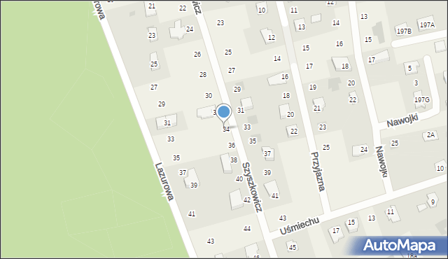 Mętów, Szyszkowicz Eleonory, 34, mapa Mętów