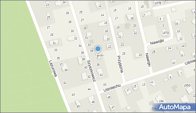 Mętów, Szyszkowicz Eleonory, 37, mapa Mętów