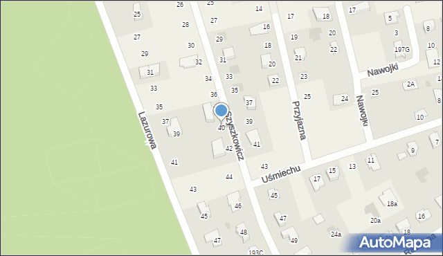 Mętów, Szyszkowicz Eleonory, 40, mapa Mętów