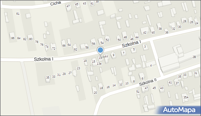 Michów, Szkolna I, 13, mapa Michów
