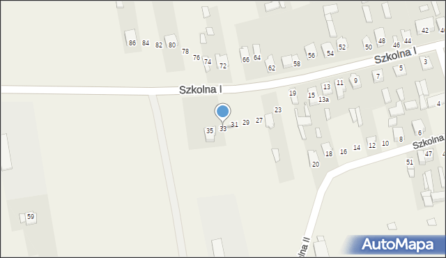 Michów, Szkolna I, 33, mapa Michów