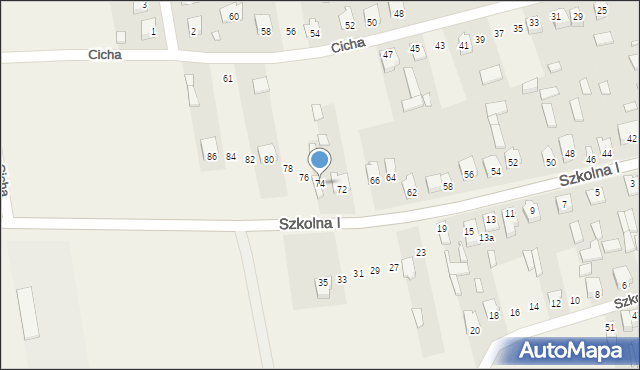 Michów, Szkolna I, 74, mapa Michów