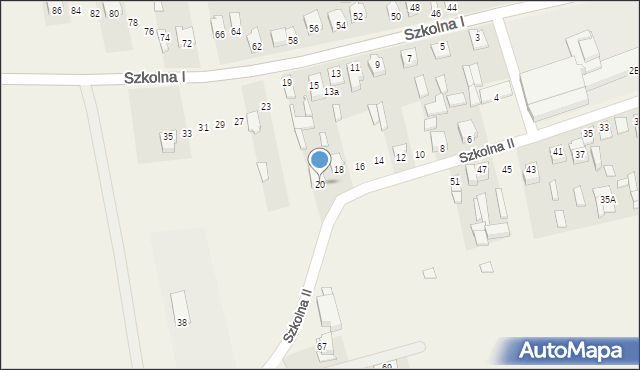 Michów, Szkolna II, 20, mapa Michów