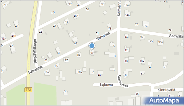 Miechów, Szewska, 91, mapa Miechów