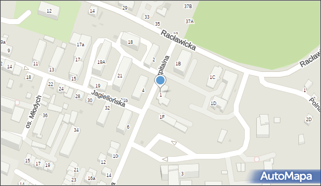 Miechów, Szpitalna, 1A, mapa Miechów