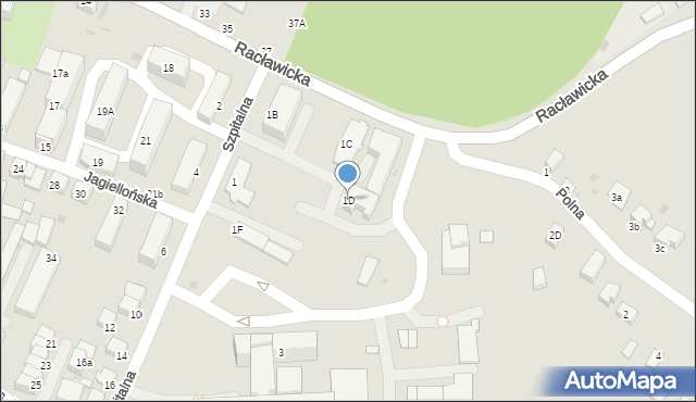 Miechów, Szpitalna, 1D, mapa Miechów