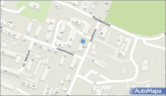 Miechów, Szpitalna, 4, mapa Miechów