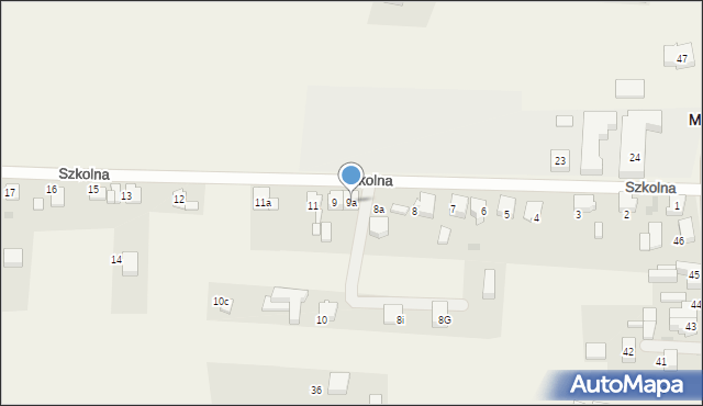 Miedźna, Szkolna, 9a, mapa Miedźna