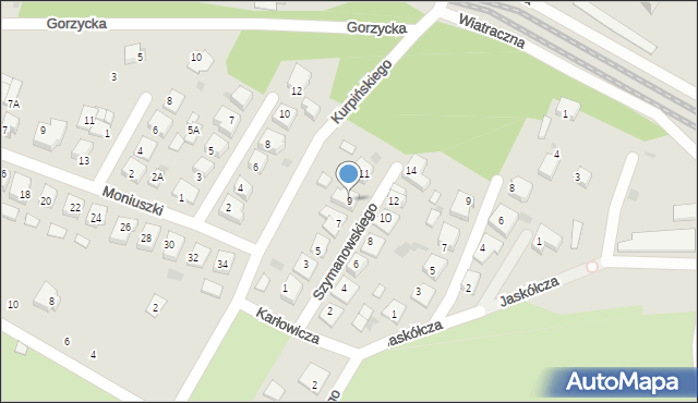 Międzychód, Szymanowskiego Karola, 9, mapa Międzychód