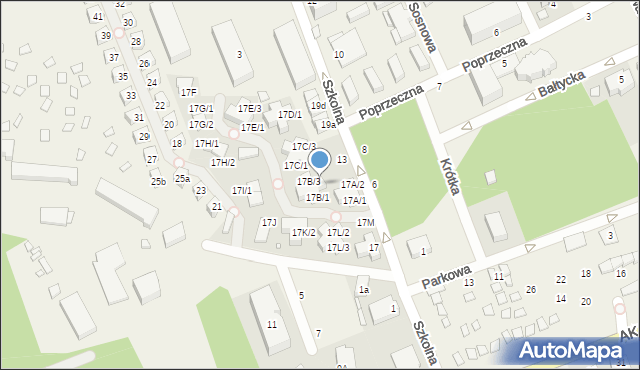 Międzywodzie, Szkolna, 17B/2, mapa Międzywodzie