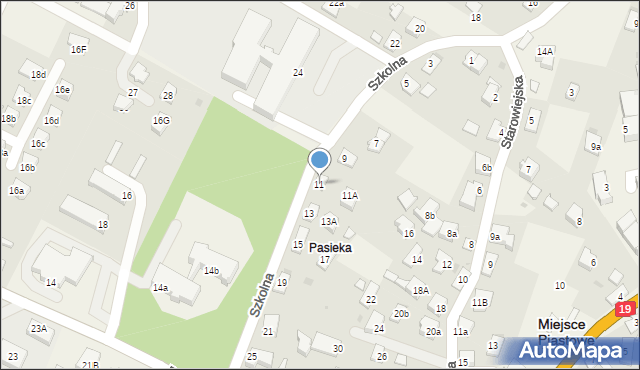 Miejsce Piastowe, Szkolna, 11, mapa Miejsce Piastowe