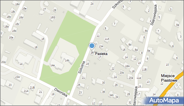Miejsce Piastowe, Szkolna, 15, mapa Miejsce Piastowe