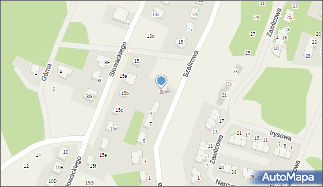 Miękowo, Szafirowa, 11, mapa Miękowo