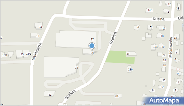 Mielec, Szafera Władysława, prof., 35, mapa Mielca