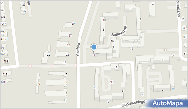 Mielec, Szafera Władysława, prof., 4, mapa Mielca