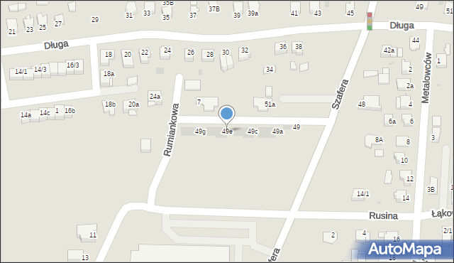 Mielec, Szafera Władysława, prof., 49e, mapa Mielca