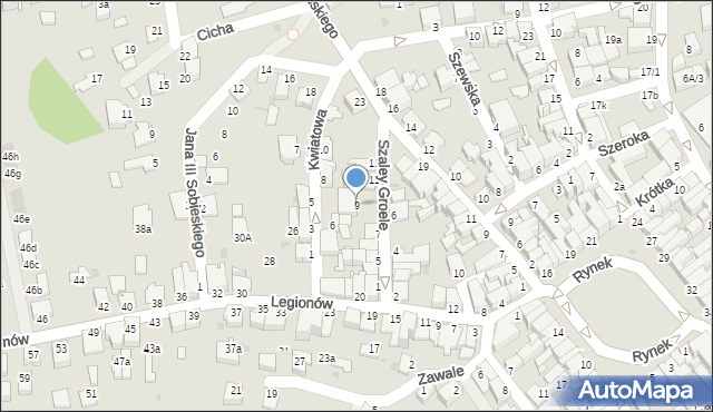 Mielec, Szaley Groele, 9, mapa Mielca