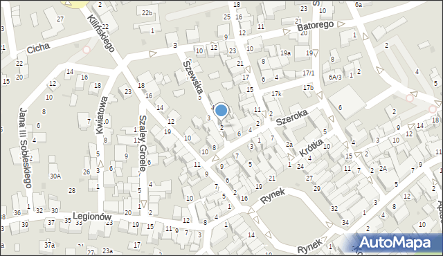 Mielec, Szewska, 2, mapa Mielca