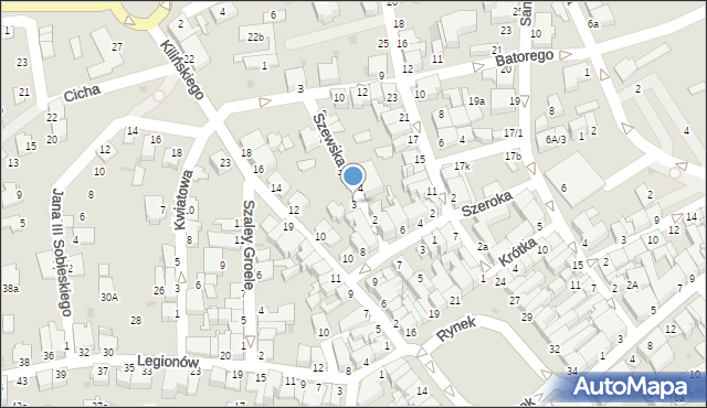 Mielec, Szewska, 3, mapa Mielca