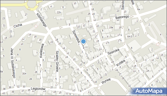 Mielec, Szewska, 4, mapa Mielca