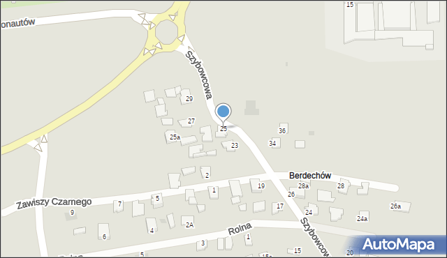 Mielec, Szybowcowa, 25, mapa Mielca