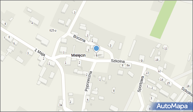 Mielęcin, Szkolna, 5, mapa Mielęcin