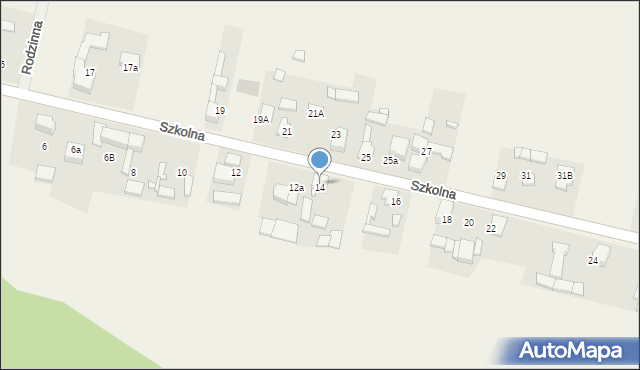 Mierzęcice, Szkolna, 14, mapa Mierzęcice