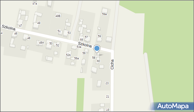 Mierzęcice, Szkolna, 58A, mapa Mierzęcice