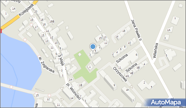 Mikołajki, Szkolna, 3, mapa Mikołajki