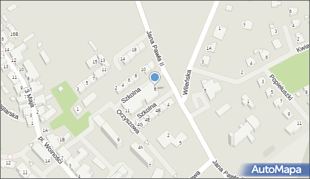 Mikołajki, Szkolna, 6, mapa Mikołajki