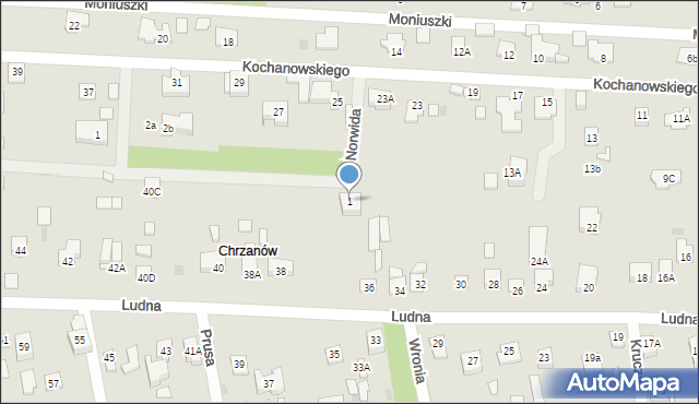 Milanówek, Szczepkowskiego Jana, 1, mapa Milanówek