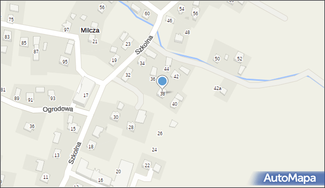 Milcza, Szkolna, 38, mapa Milcza