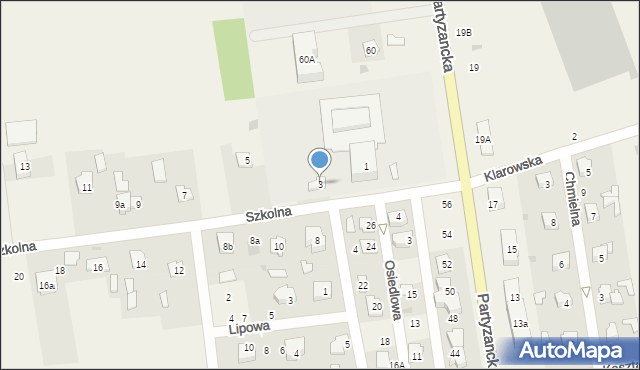 Milejów-Osada, Szkolna, 3, mapa Milejów-Osada