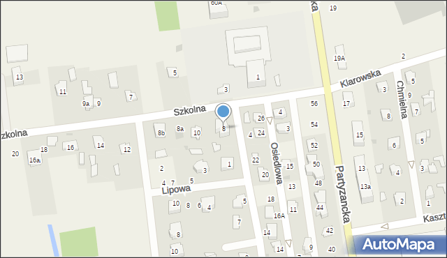 Milejów-Osada, Szkolna, 8, mapa Milejów-Osada