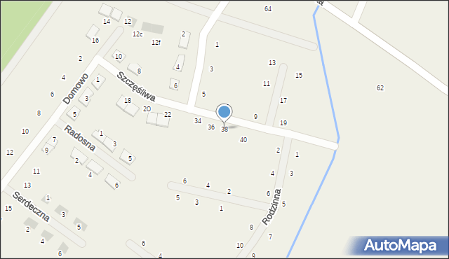 Miłoszyce, Szczęśliwa, 38, mapa Miłoszyce