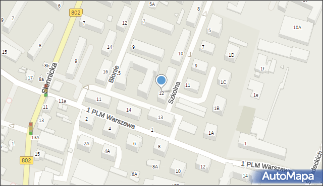 Mińsk Mazowiecki, Szkolna, 12, mapa Mińsk Mazowiecki