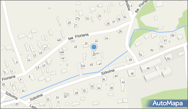 Młodów, Szkolna, 20, mapa Młodów