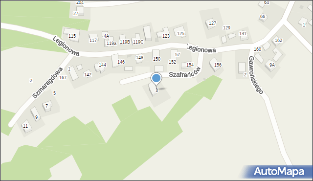 Młodziejowice, Szafrańców, 3, mapa Młodziejowice