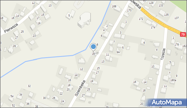 Młoszowa, Szembeka, 10, mapa Młoszowa