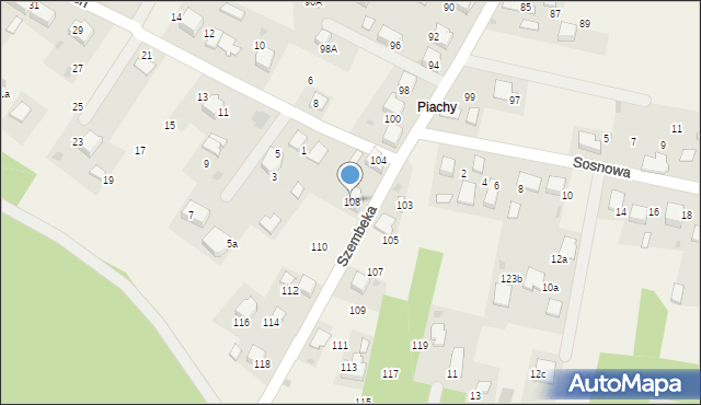Młoszowa, Szembeka, 108, mapa Młoszowa