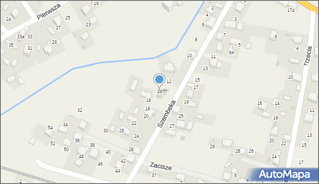 Młoszowa, Szembeka, 14, mapa Młoszowa