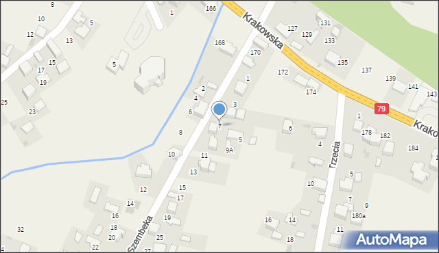 Młoszowa, Szembeka, 7, mapa Młoszowa