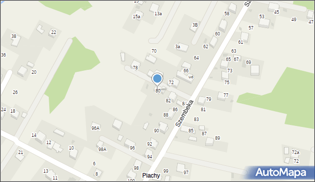 Młoszowa, Szembeka, 80, mapa Młoszowa
